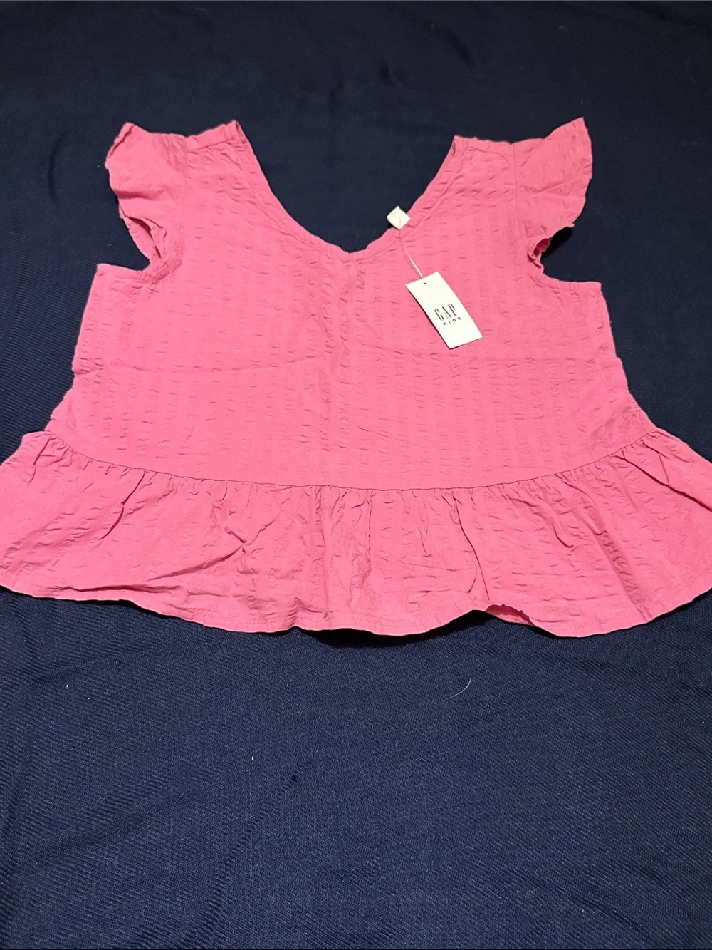 GAP Hot Pink Flutter Peplum Blouse